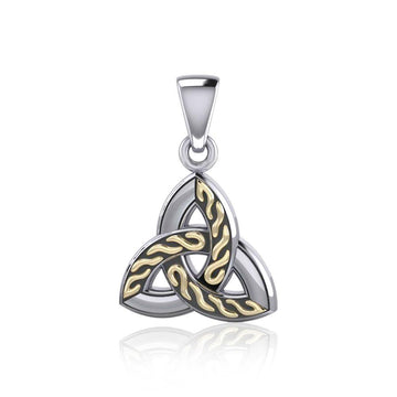 Braided Celtic Trinity Knot Silver & 18k gold accents Pendant MPD1812 - Jewelry
